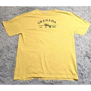Grenada West Indies‎ TShirt Adult Size Large L Yellow Isle Of Spice Embroidered